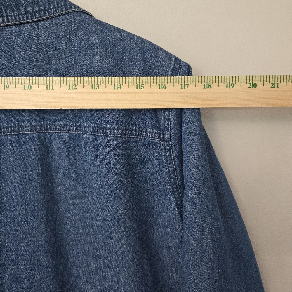 Blair Vintage Women's M Blue Denim Jacket Fleece Lined Aztec Southwest Boho Chic - Picture 9 of 11